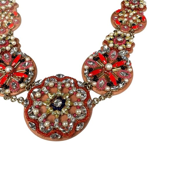 VTG Rare Y2K Kate Spade Desert Garden Statement Necklace Beaded Sparkly 22" Pink - Picture 2 of 8